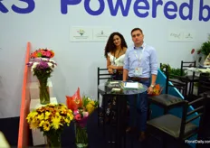 Elisabeth Ospina and John Ramirez represent Flowers Party, a grower of different types of flowers. The grower specialized in making bouquets.
